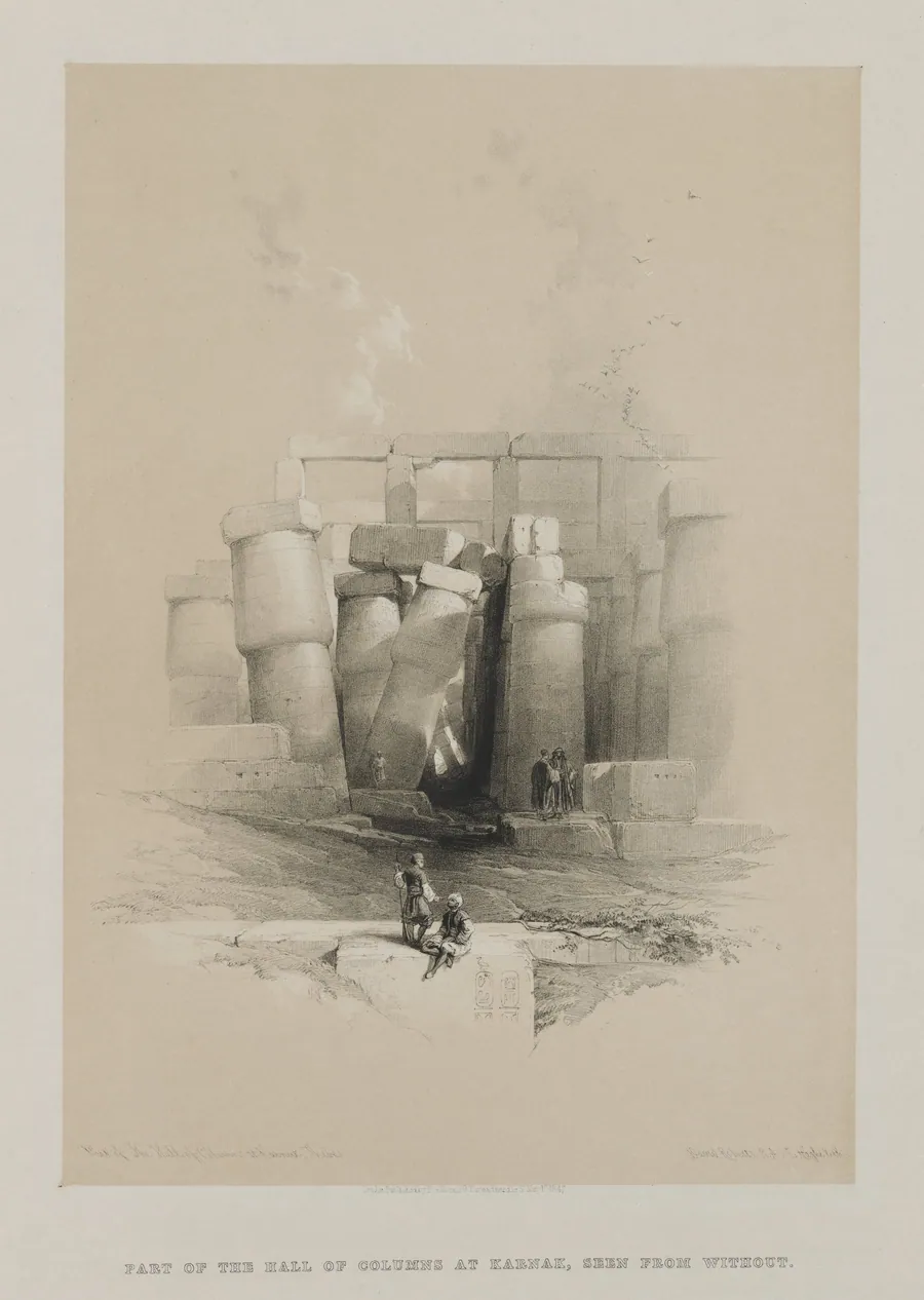 Egypt and Nubia, Volume II: Part of the Hall of Columns at Karnak, Thebes by Louis Haghe