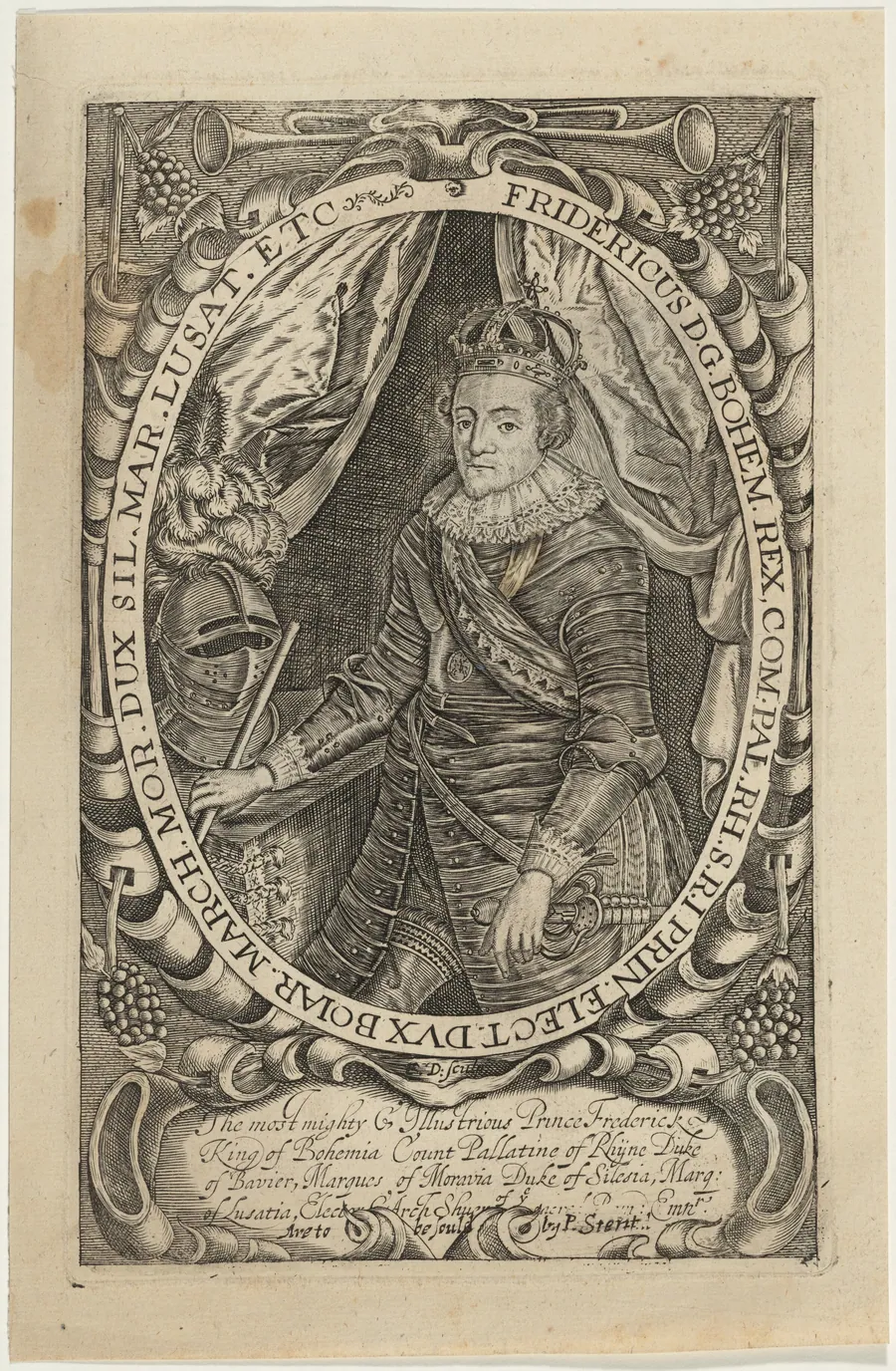 Fredericus D.G. Bohem. Rex (Frederick V, Kingof Bohemia) by Francis Delaram