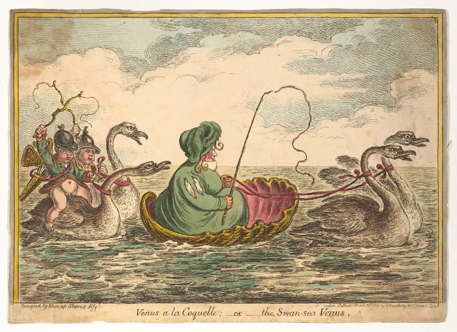 Venus a la Coquelle: or the Swan-sea Venus by James Gillray