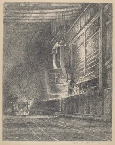Pouring Steel In Moulds
