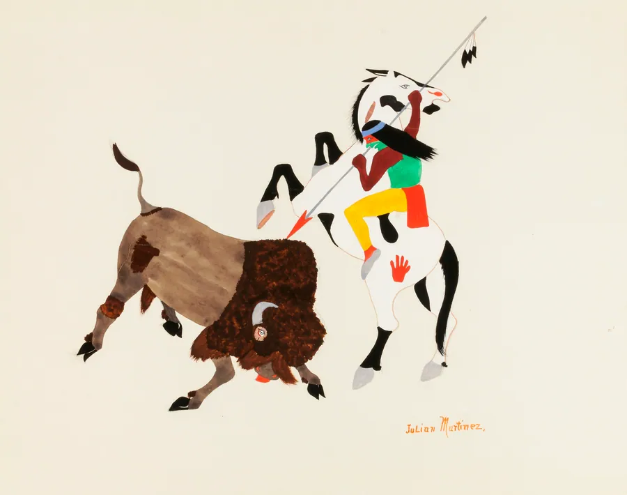 Buffalo Hunter by Julian Martinez, born San Ildefonso Pueblo, NM 1879-died San Ildefonso Pueblo, NM 1943