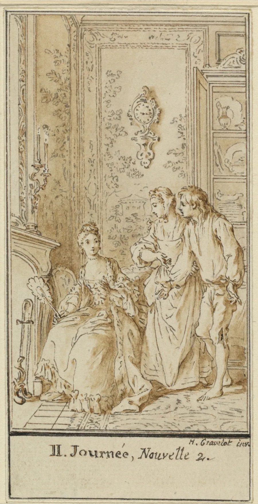 Second Day, Second Story: Rinaldo d'Asti and the Widow by Hubert François Gravelot
