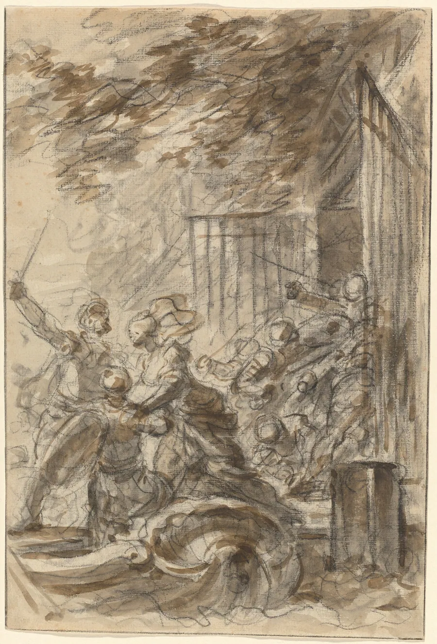 Isabella Abandons Her Home to Follow Odorico and His Men by Jean Honoré Fragonard