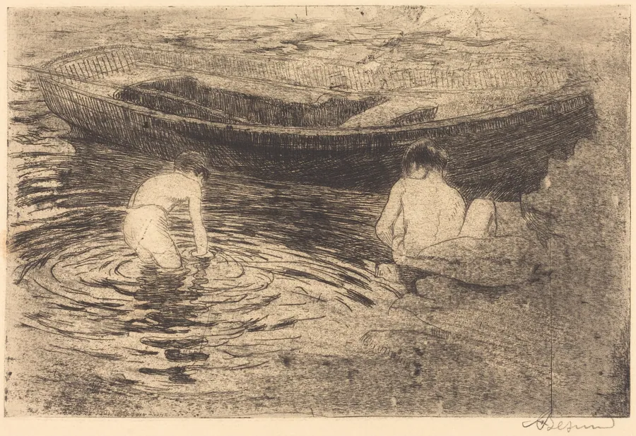 Bathing at Talloires (La baignade à Talloires) by Albert Besnard
