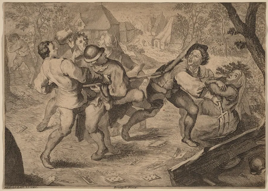 Peasants Fighting by Anton Joseph Prenner