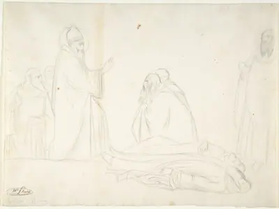 Miracle of St. Sylvester; the Raising of Two Pagan Priests, after Maso di Banco, S. Croce, Florence