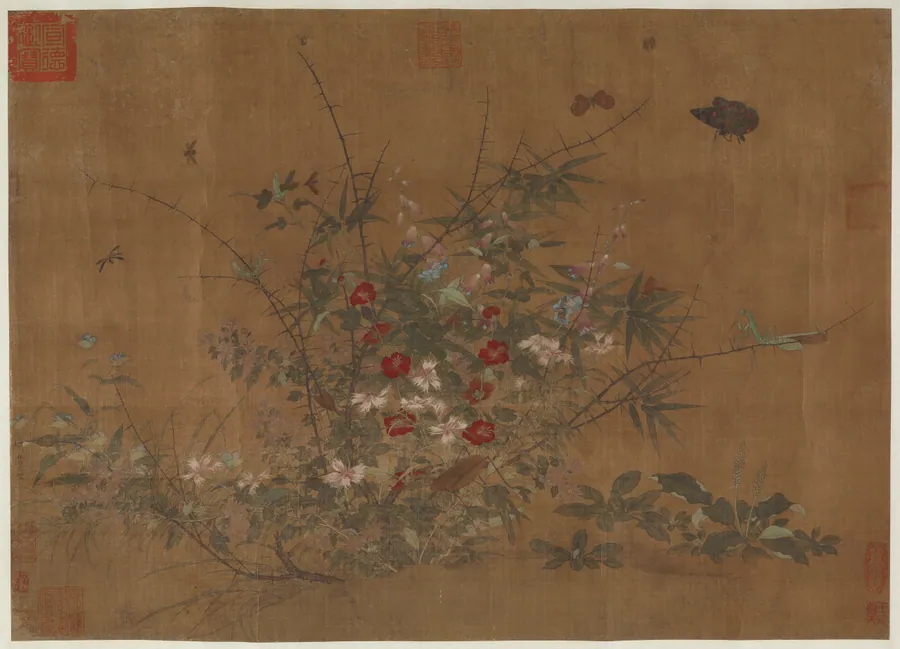 Flowers and insects by Formerly attributed to Qiu Yuqing (early to mid-10th century)