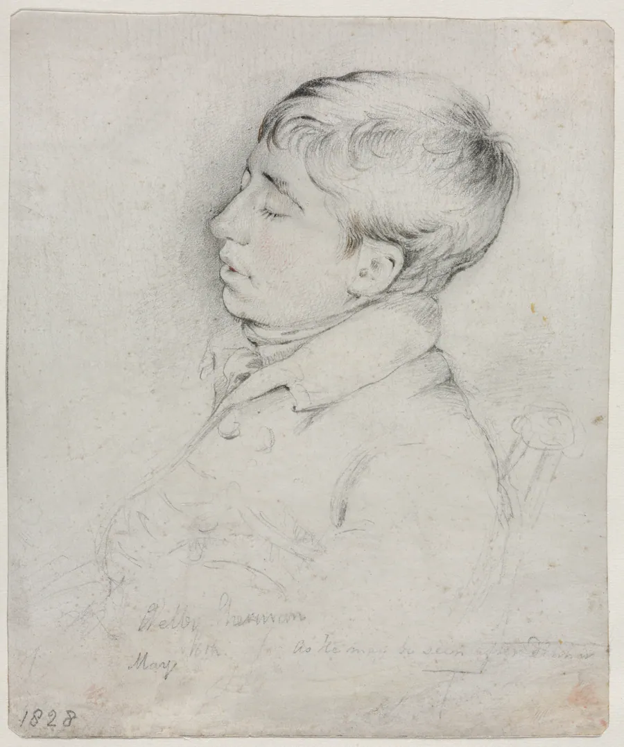 A Portrait of Welby Sherman Asleep in a Chair by George Richmond
