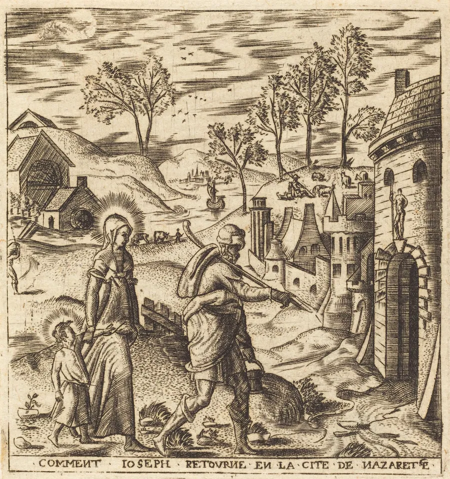 Joseph, Mary and Jesus Returning to Nazareth by Léonard Gaultier