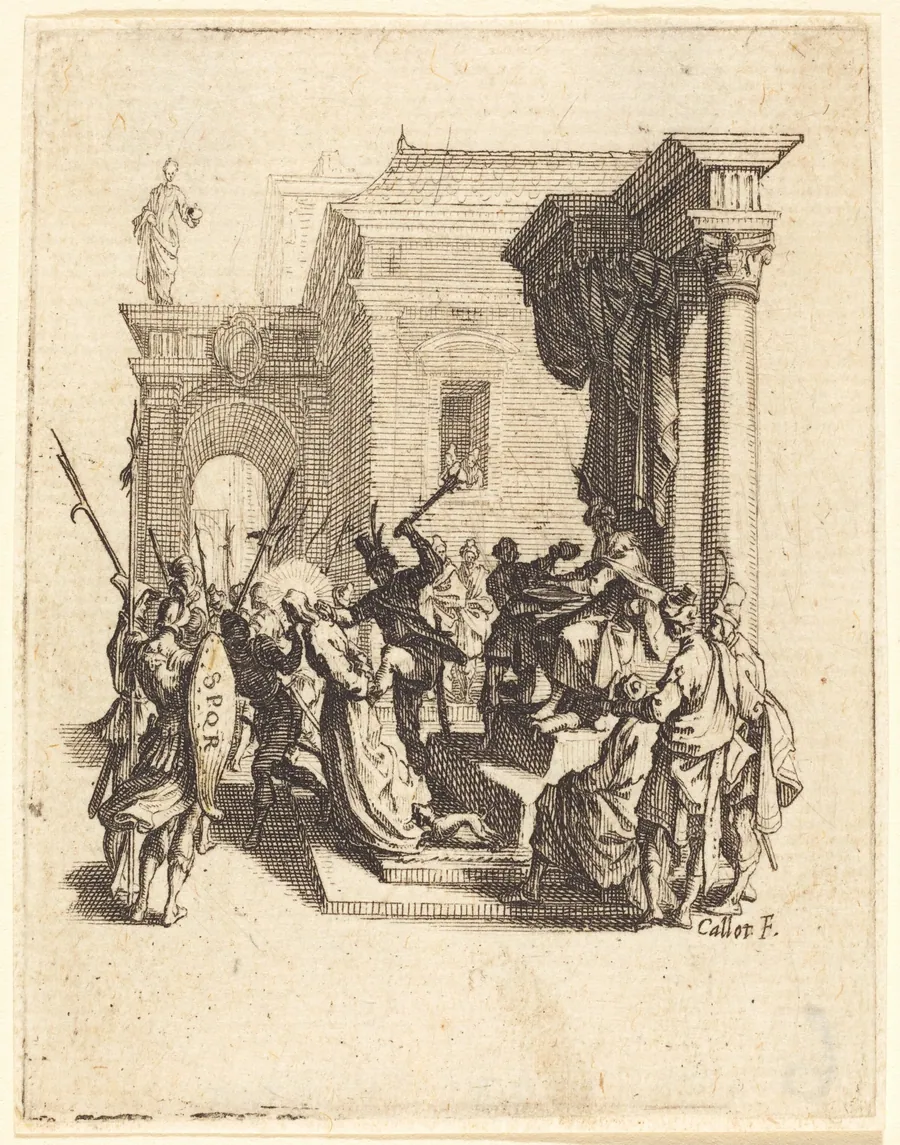 Christ Condemned to Death by Pilate by Jacques Callot