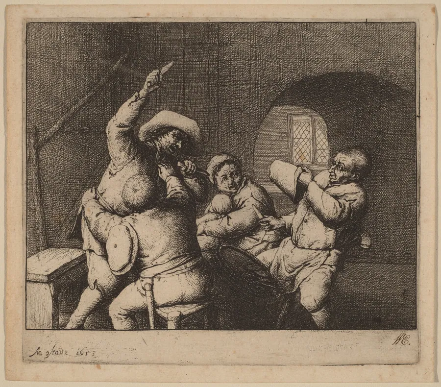 Knife Fight Among Peasants by Adriaen van Ostade