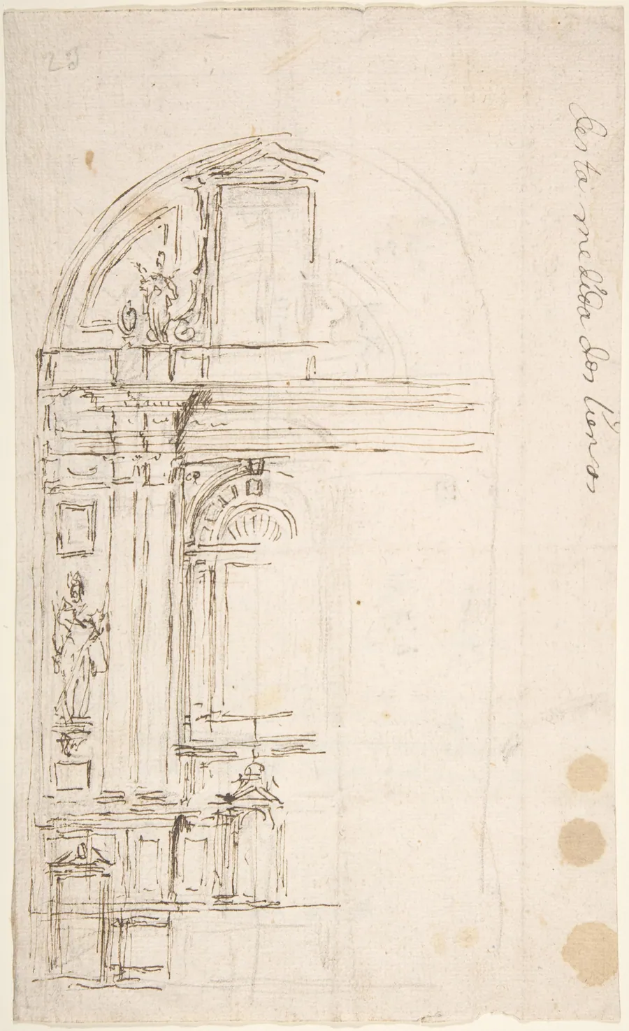 Retablo Design with Figures by Anonymous, Spanish, 18th century
