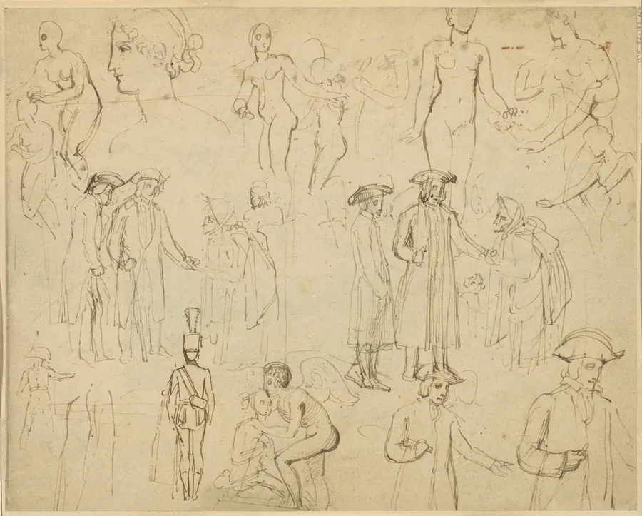 Roger de Coverley and the Gypsies [verso] by Thomas Stothard