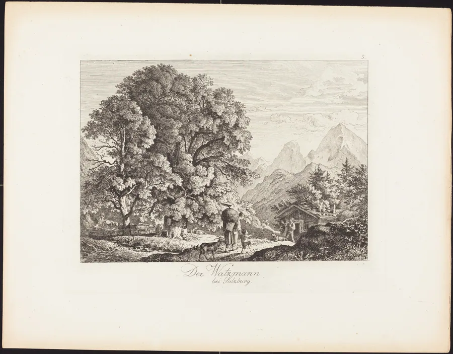 Der Watzmann bei Salzburg (The Watzmann near Salzburg) by Ludwig Richter