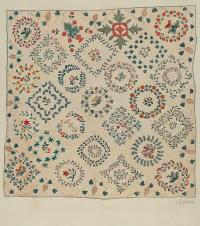 Applique Quilted Coverlet