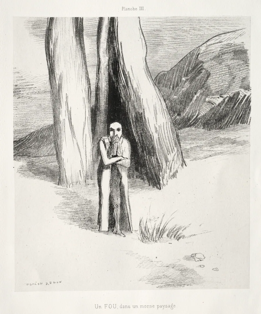 A Madman in a Dismal Landscape by Odilon Redon