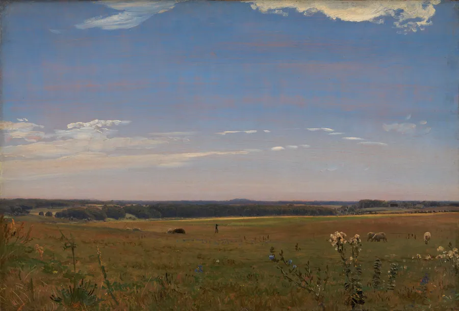 Udsigt mod herregården Beldringe by P.C. Skovgaard