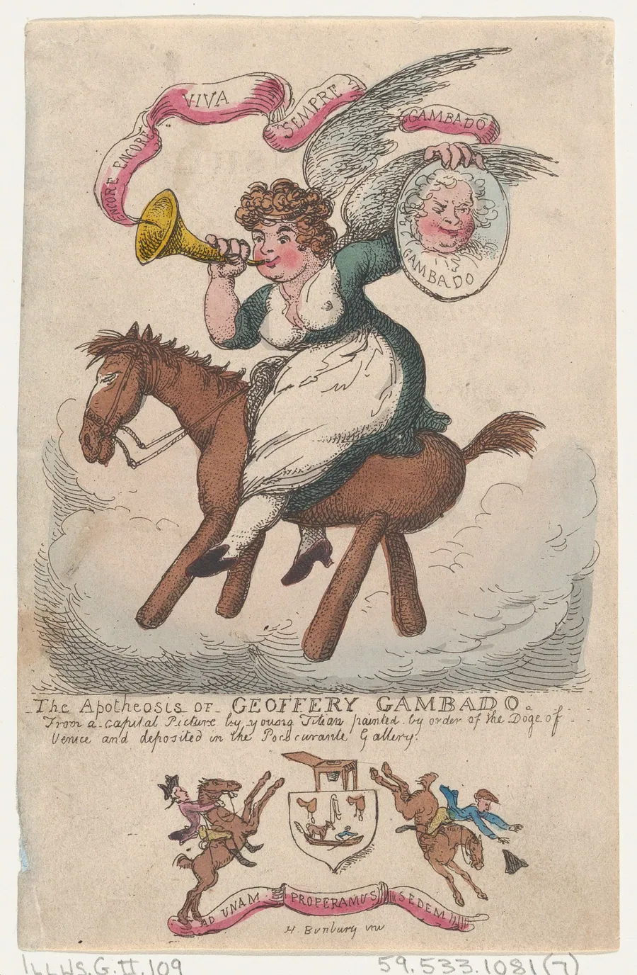 The Apotheosis, or, Geoffery Gambado by Thomas Rowlandson