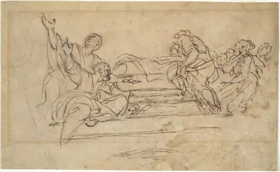 Figures on Steps (Studies for an Assumption of the Virgin)
