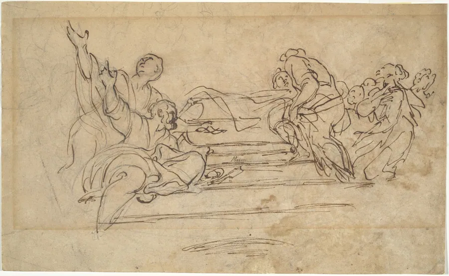 Figures on Steps (Studies for an Assumption of the Virgin) by Carlo Maratta