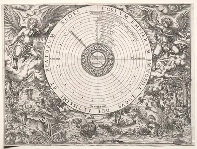 The Ptolemaic System, from Chassaneus Catalogus Gloriae Mundi