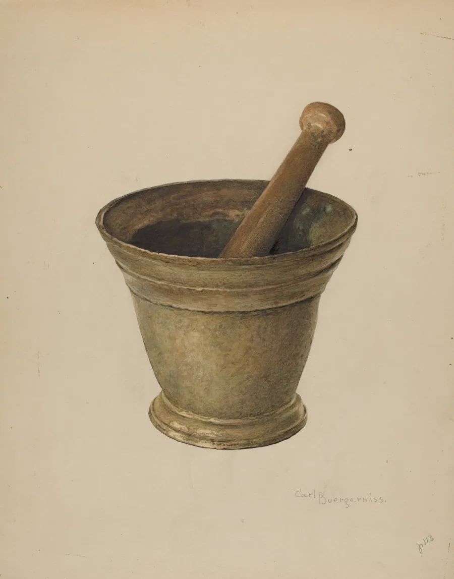 Brass Mortar and Pestle by Carl Buergerniss