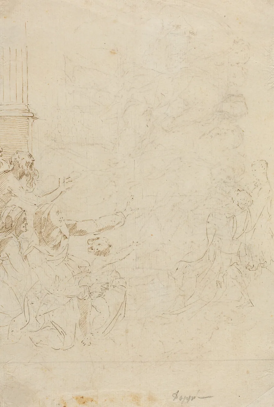 Seven Figures Witnessing an Ascension [verso] by Donato Creti