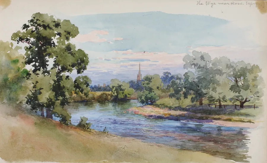 The Wye near Ross by George Elbert Burr, born Monroe Falls, OH 1859-died Phoenix, AZ 1939