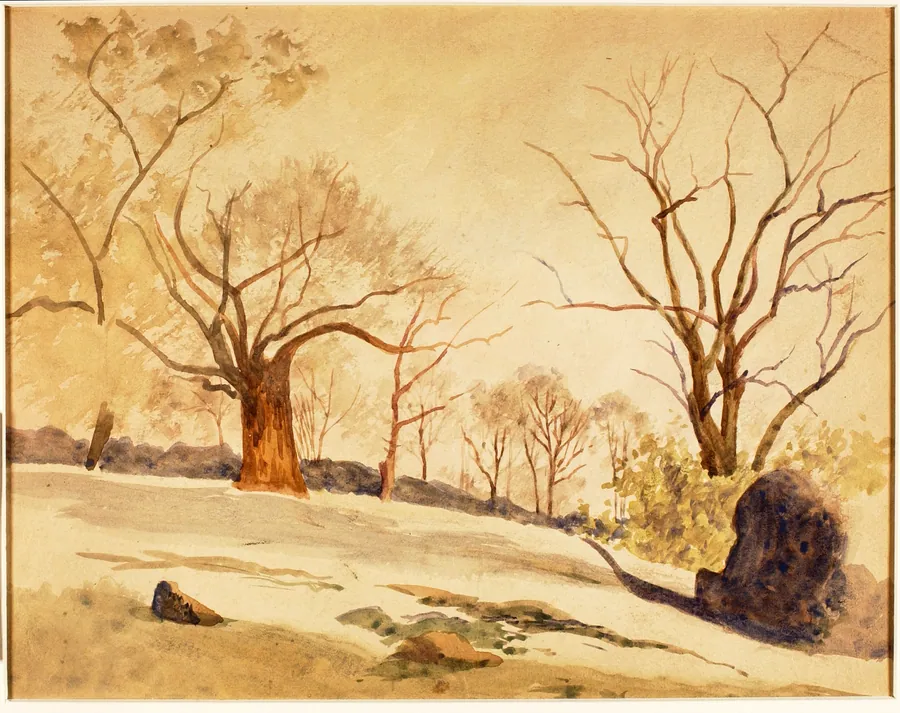 Autumn Landscape by Louis M. Eilshemius, born Arlington, NJ 1864-died New York City 1941