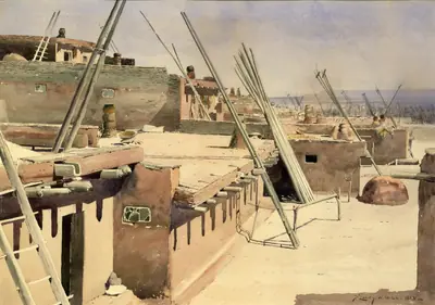 Street in the Pueblo of Zuni, New Mexico