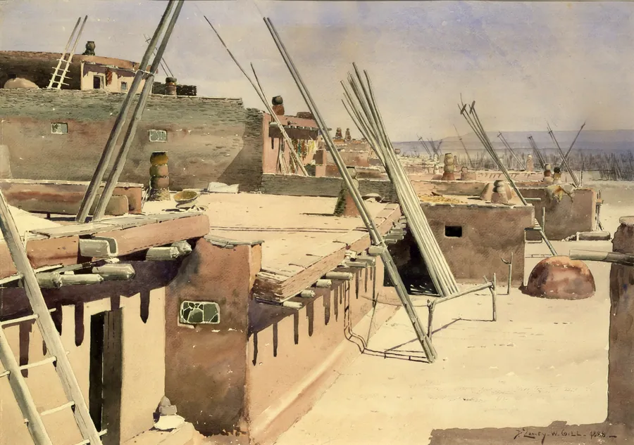 Street in the Pueblo of Zuni, New Mexico by De Lancey Gill, born Chester, SC 1859-died Alexandria, VA 1940
