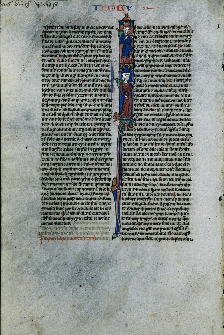 Initial I with Elimelech and Naomi: Leaf from a Latin Bible by Johannes Grusch Atelier