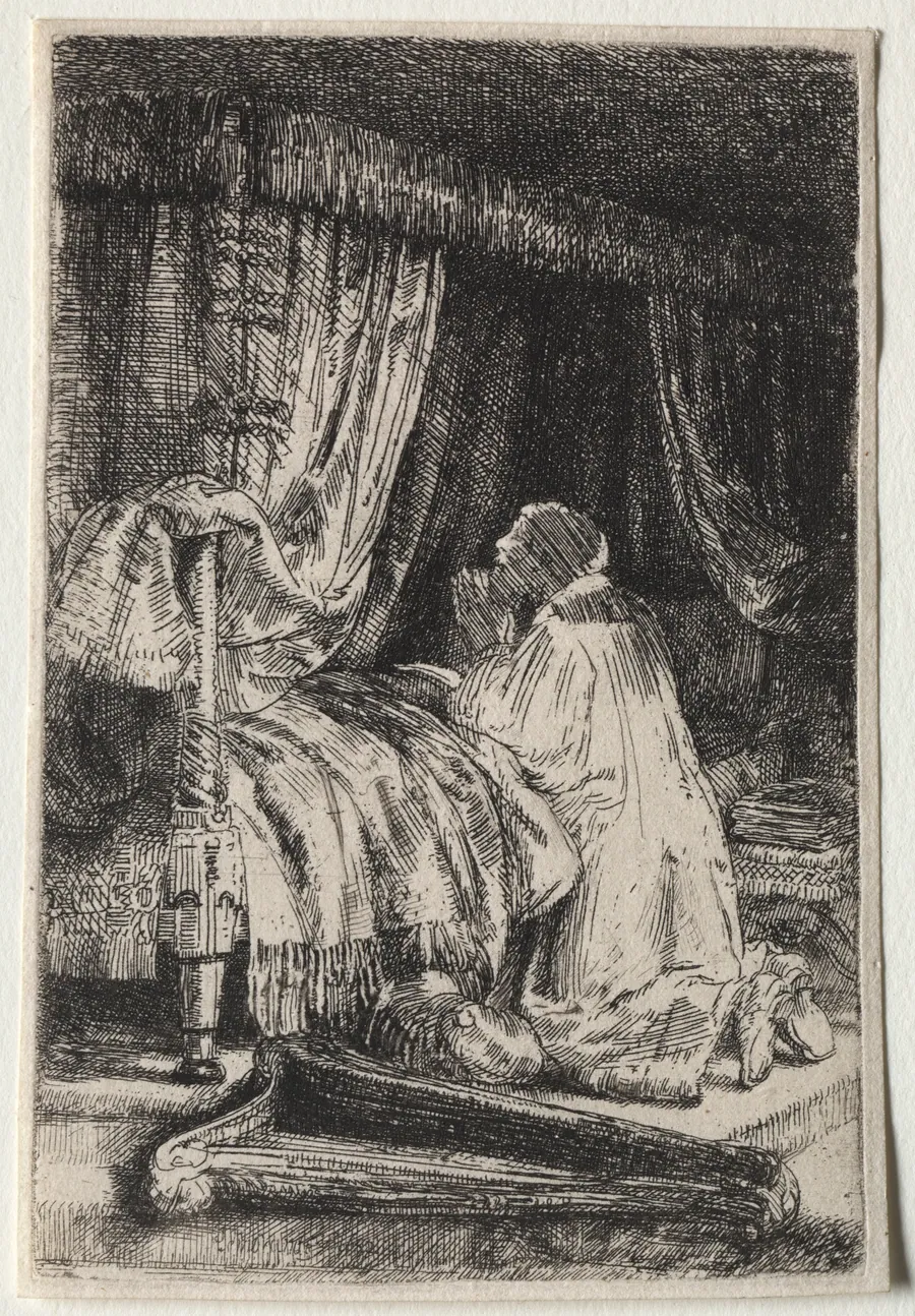 David in Prayer by Rembrandt van Rijn
