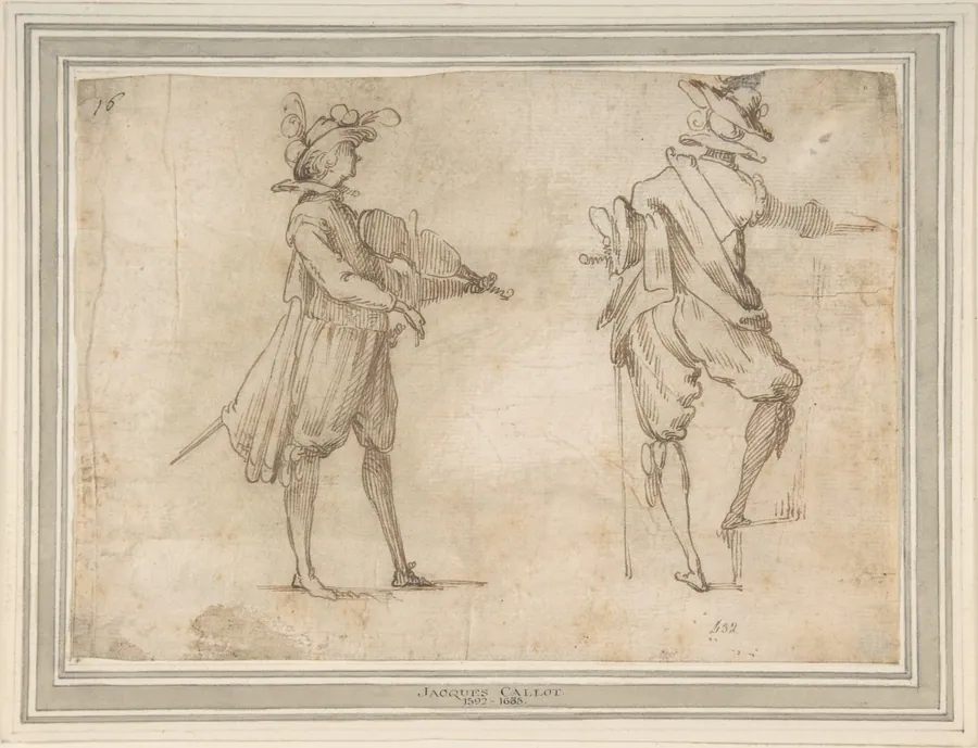 Study of Two Figures by Jacques Callot