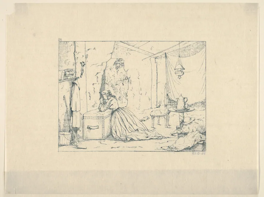 Cave Life in Vicksburg during the Seige (from Confederate War Etchings) by Adalbert John Volck