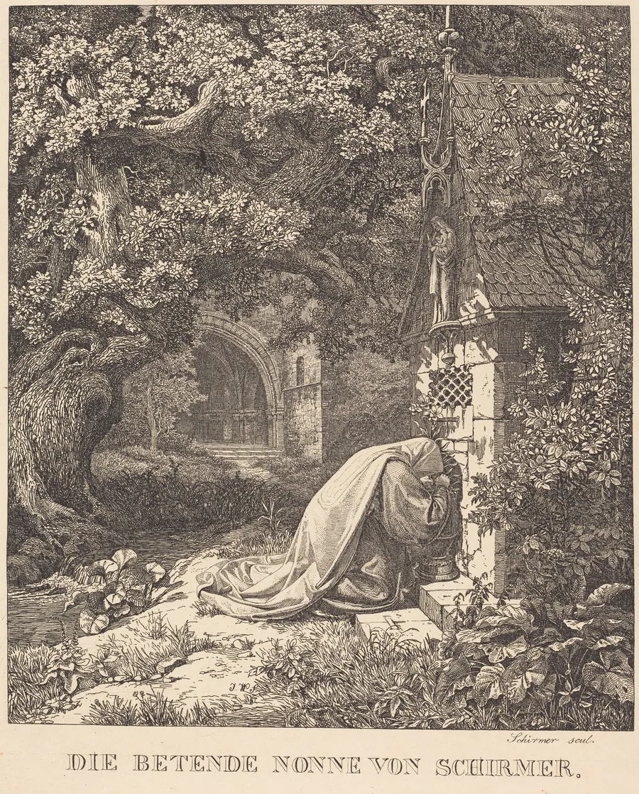 Die betende nonne (The Praying Nun) by Johann Wilhelm Schirmer