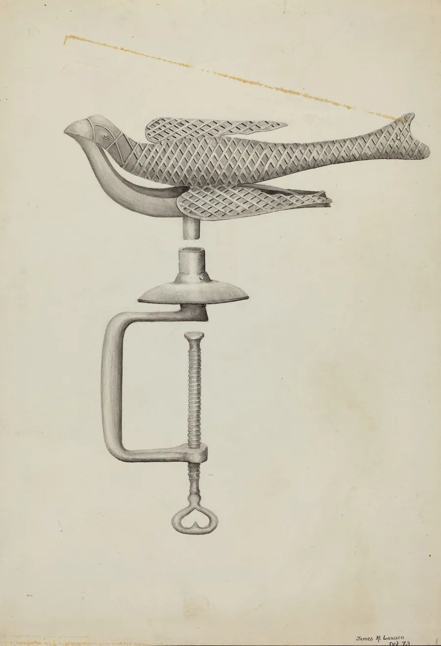 Silver Bird Sewing Holder by James M. Lawson