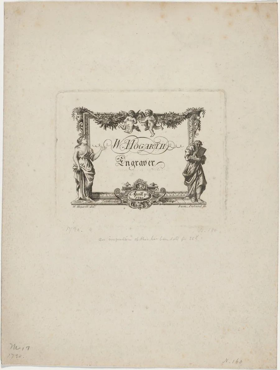 William Hogarth's Business Card by Samuel Ireland