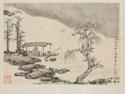 Landscape Album in Various Styles: Pleasure in a Mountain Brook