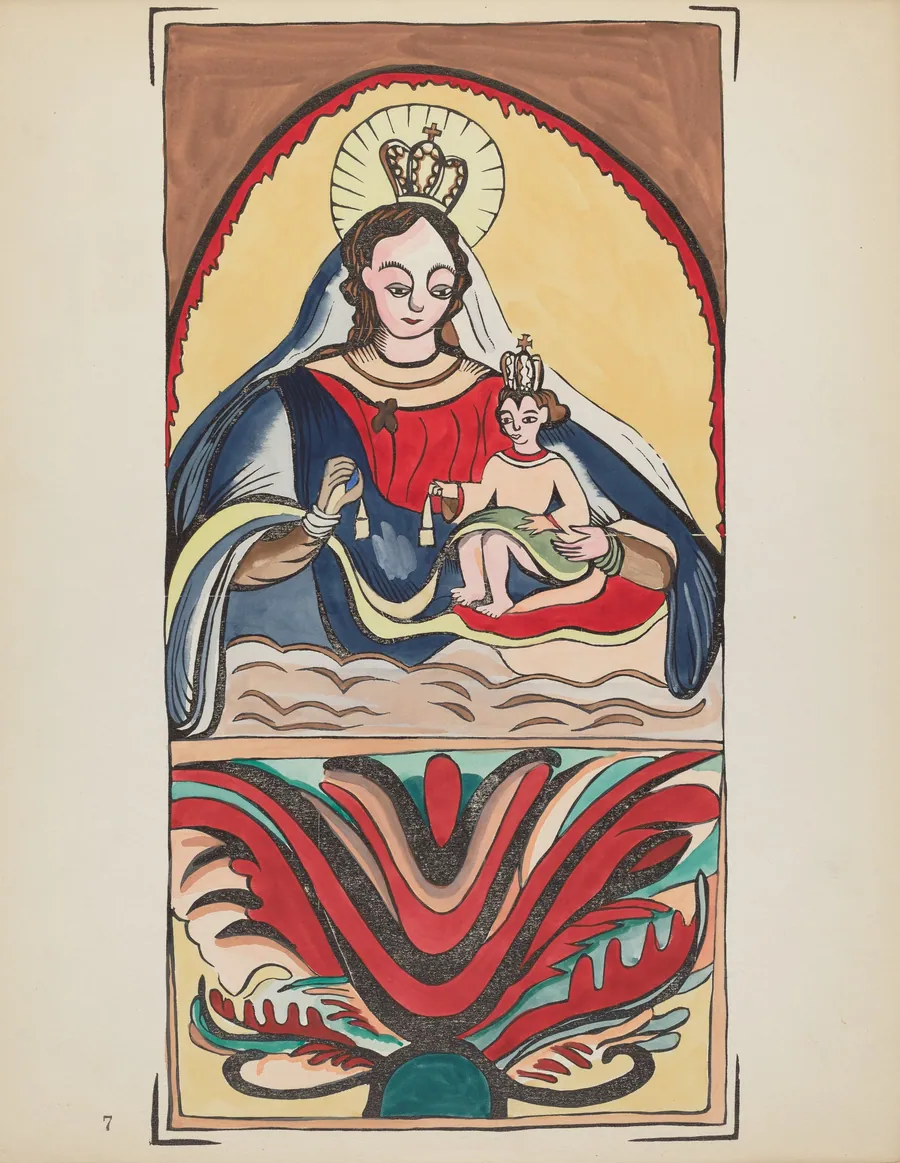 Plate 7: Our Lady of Mt. Carmel: From Portfolio "Spanish Colonial Designs of New Mexico" by American 20th Century