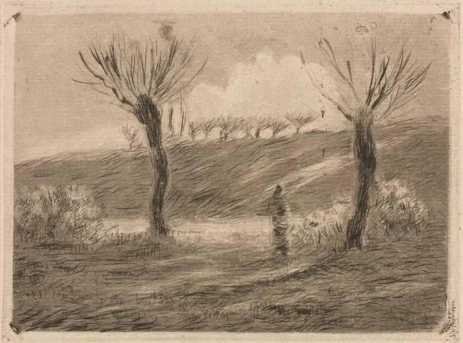 Setting Sun by Camille Pissarro