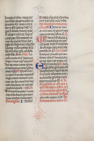 Missale: Fol. 319: St. Francis & Full Mass of St. Francis