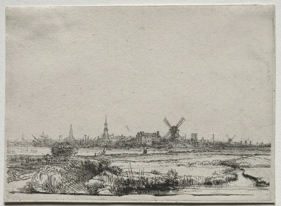 View of Amsterdam from the North West by Rembrandt van Rijn