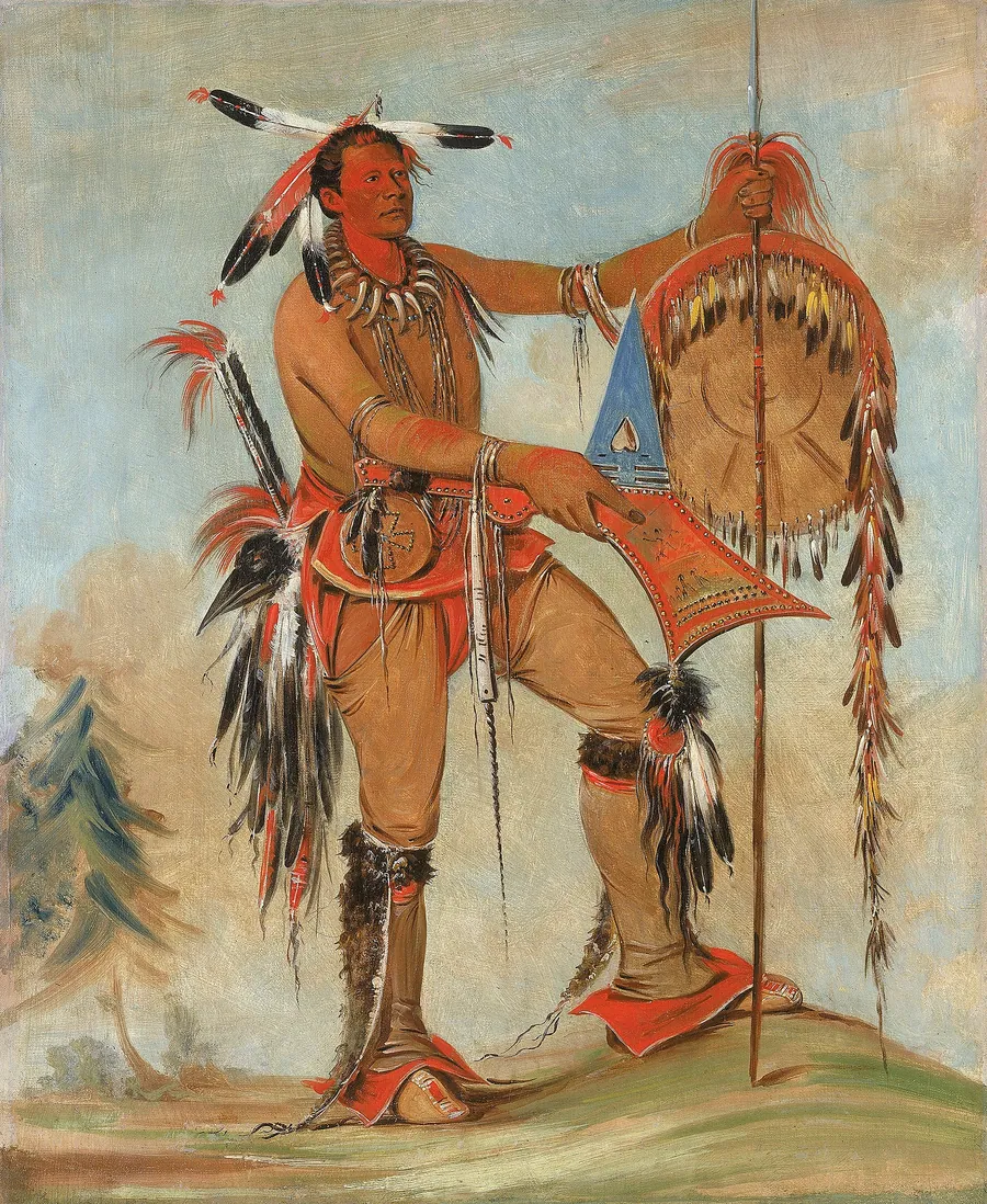 Ah-móu-a, The Whale, One of Kee-o-kúk's Principal Braves by George Catlin, born Wilkes-Barre, PA 1796-died Jersey City, NJ 1872