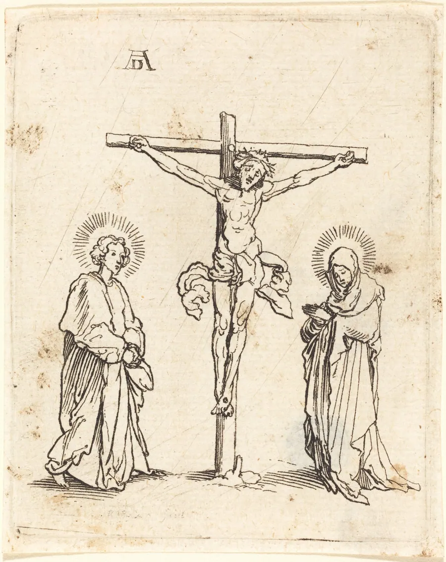 Christ on the Cross Between Saint John and Mary by Wenceslaus Hollar