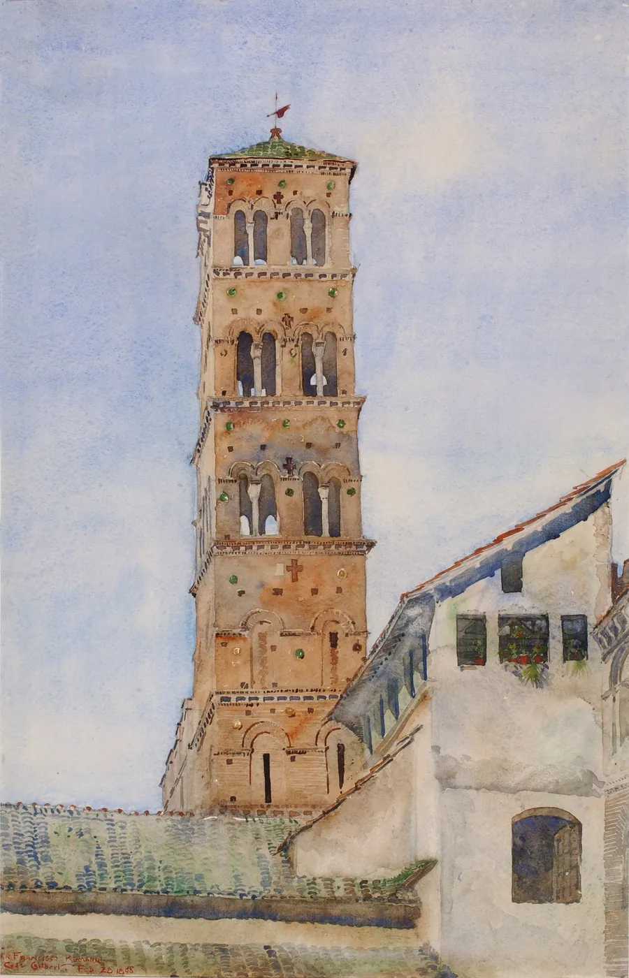 Tower, San Francisco Romano, Rome by Cass Gilbert, born Zanesville, OH 1858-died Brockenhurst, England 1934