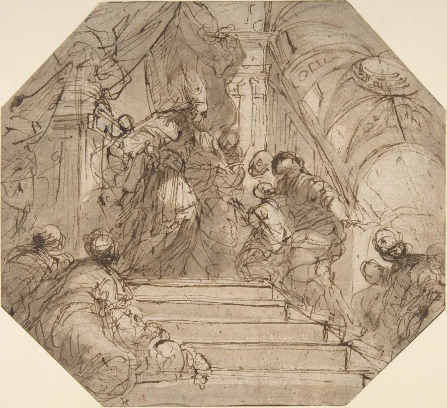 Presentation of the Virgin in the Temple by Valerio Castello