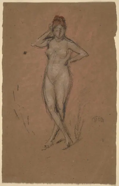 Nude Standing with Legs Crossed