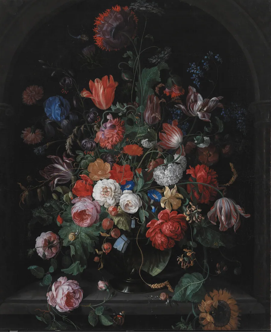 Blomsterstykke by Hendrik Schoock