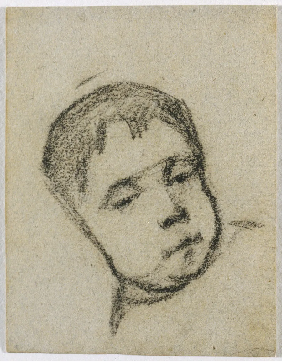 Emil Gauguin as a Child, Head on a Pillow by Paul Gauguin